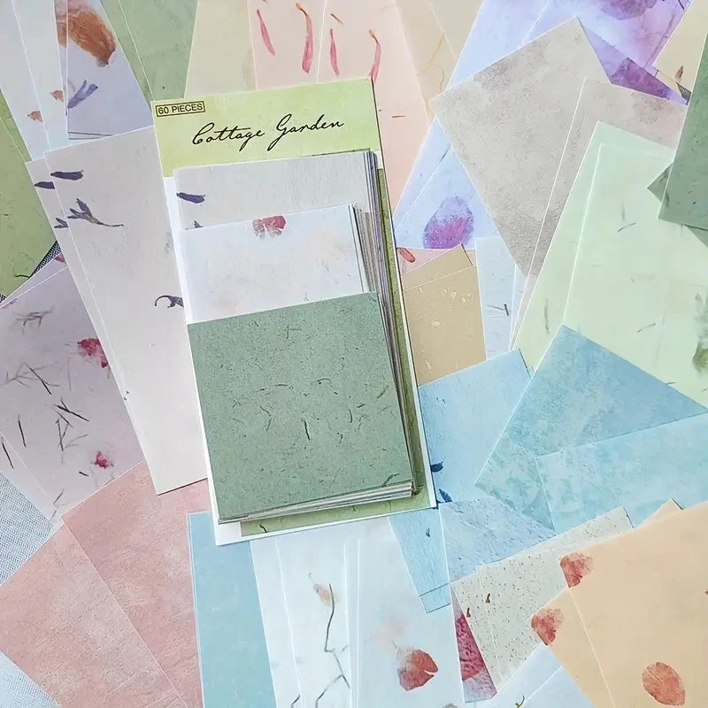 Vintage Scrapbooking Paper Set - 60 Retro Collage Cards DIY