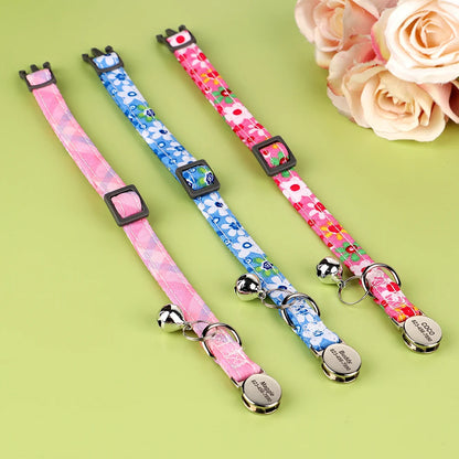 Personalized Cat Collar with Bell - Custom Engraved Breakaway