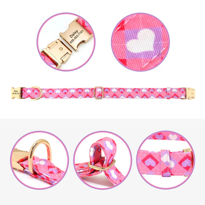 Custom Floral Dog Collar with Free Nameplate - Personalized Pet ID