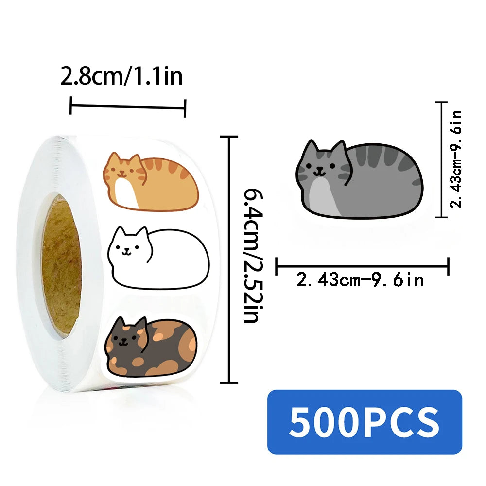 Kawaii Cat Stickers Pack - 500 Waterproof Vinyl Decals for Laptop