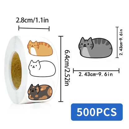 Kawaii Cat Stickers Pack - 500 Waterproof Vinyl Decals for Laptop