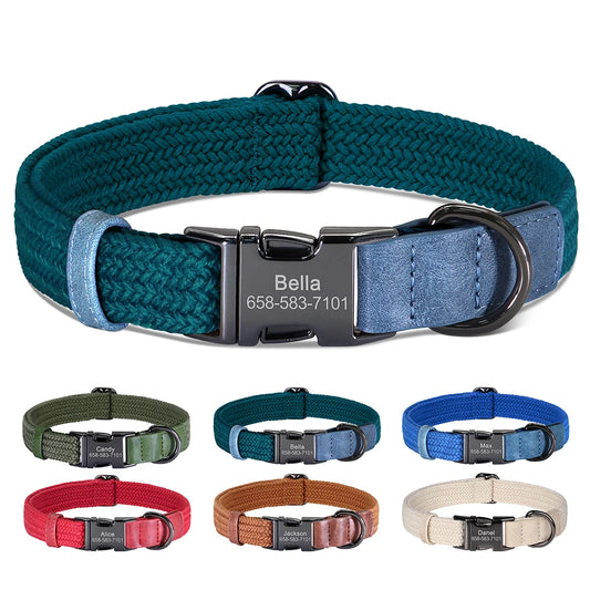 Custom Engraved Dog Collar - Durable Nylon Pet ID Collar