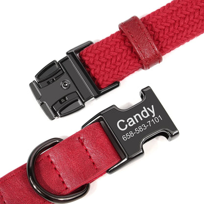 Custom Dog Collar with Name - Adjustable Nylon Pet Collar