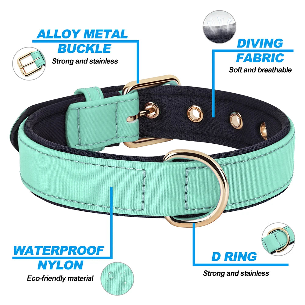 Waterproof Dog Collar - Durable Nylon with Soft Padding