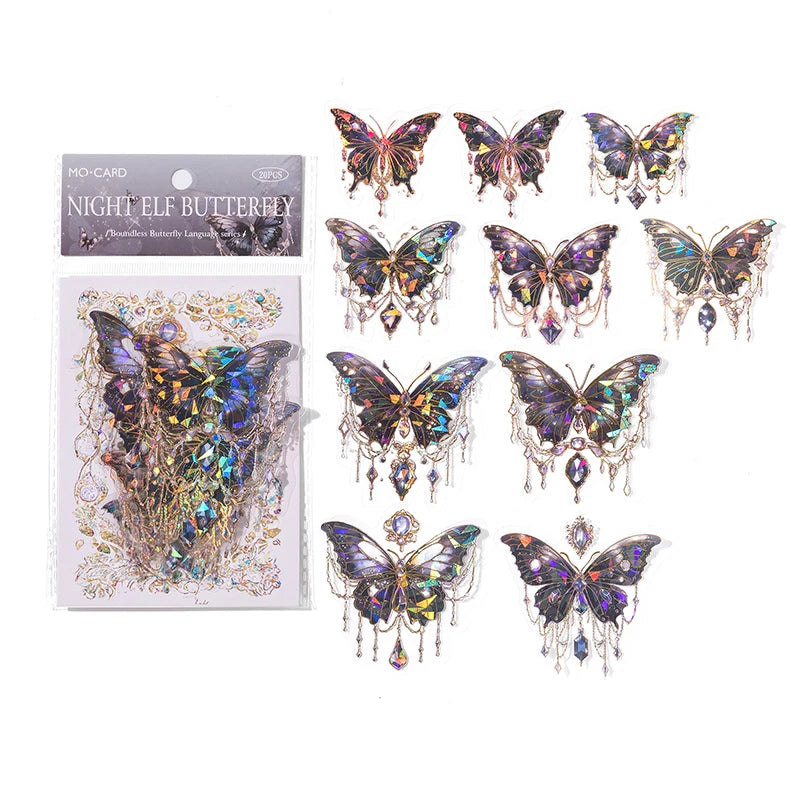 Butterfly Stickers Pack 20pcs - Scrapbook Journaling Supply 6