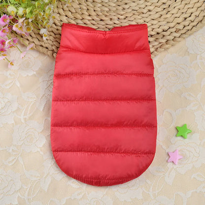 Winter Dog Jacket - Warm Down Coat for Small Medium Dogs Red