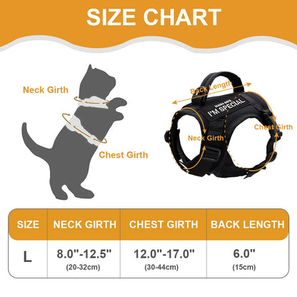 Tactical Cat Harness Vest with Handle - Military Style Nylon