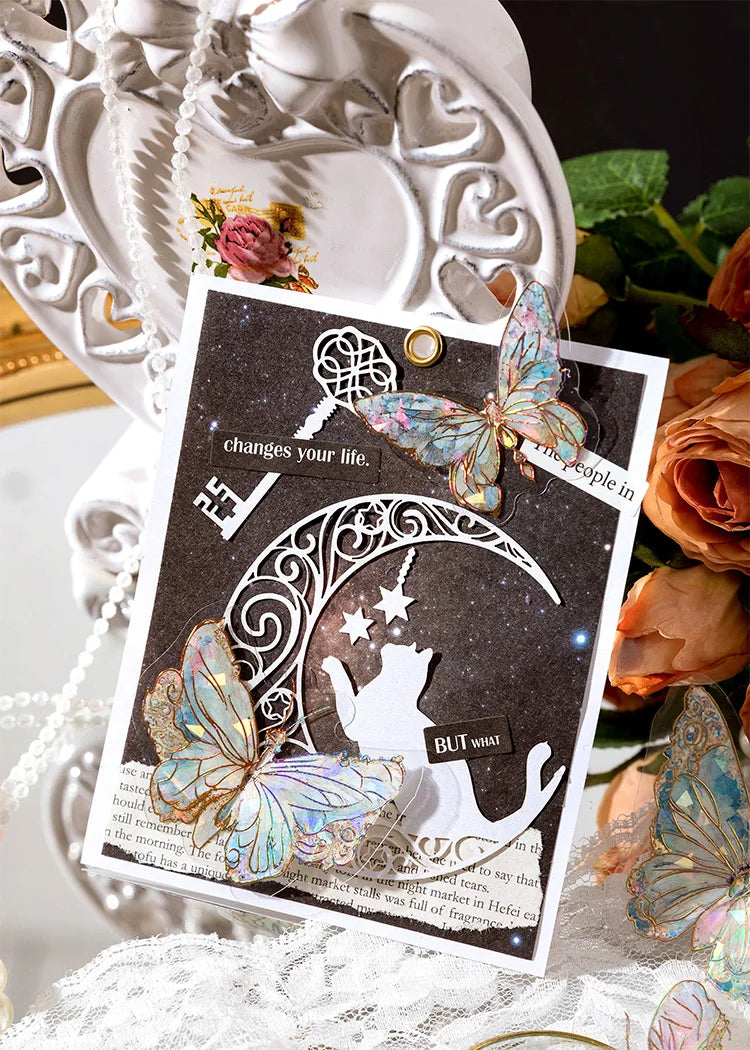 Butterfly Stickers 20pcs - Transparent PET Scrapbook Journaling