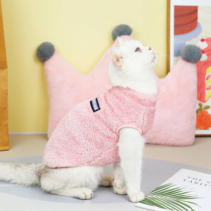 Warm Fleece Dog Cat Clothes - Winter Jacket Vest for Small Dogs