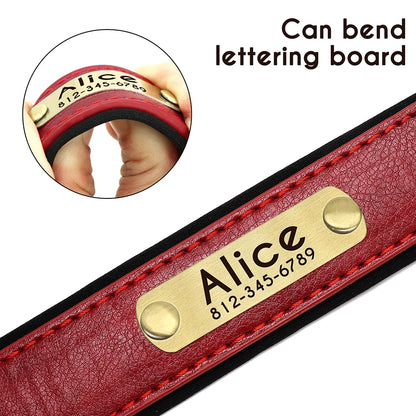 PU Leather Dog Collar Leash Set - Soft Adjustable for Small Dogs