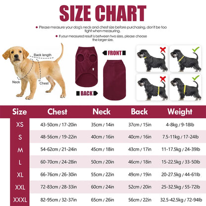 Soft Winter Dog Jacket - Stretchy Pullover Vest for Small to Large Dogs
