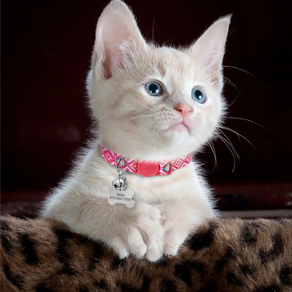 Personalized Cat Dog ID Tag - Engraved Nameplate for Collar