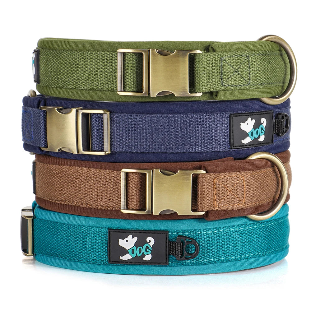 Soft Padded Dog Collar - Adjustable Nylon Pet Collar for Dogs