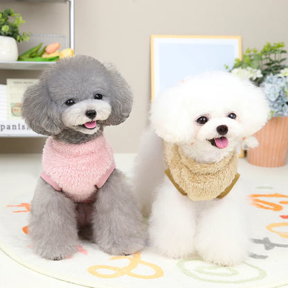 Soft Plush Dog Clothes T-Shirt Small Medium Dogs Cats - Warm Outfit