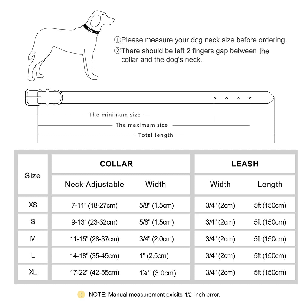 PU Leather Dog Collar Leash Set - Soft Adjustable for Small Dogs