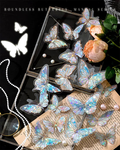 Butterfly Stickers 20pcs - Transparent PET Scrapbook Journaling