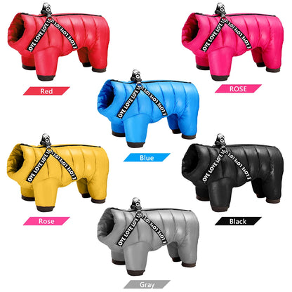 Warm Winter Dog Coat with Harness - Thick Cotton Down Jacket