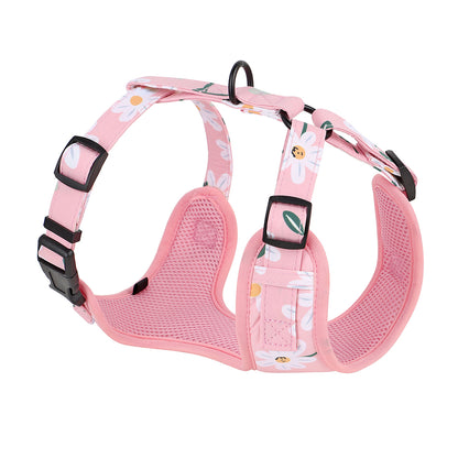 Custom Dog Collar Harness Set - Personalized Floral Pet Kit