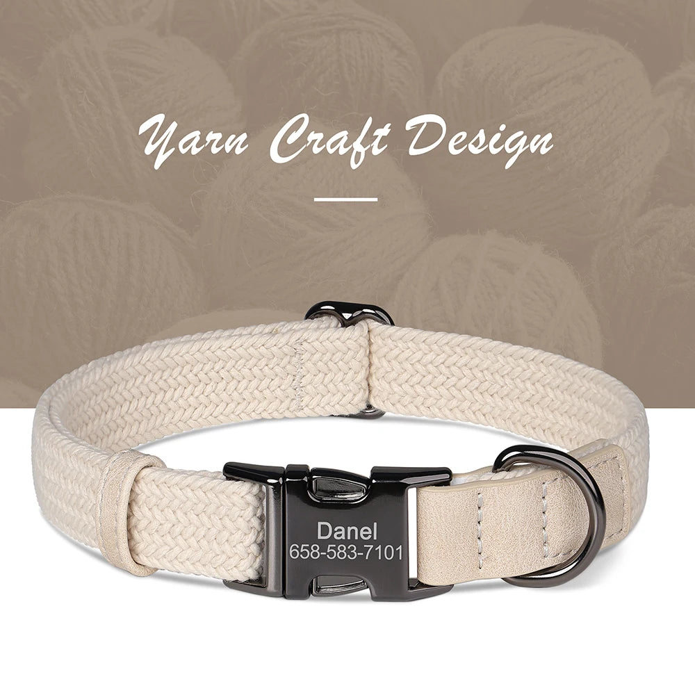 Custom Engraved Dog Collar - Durable Nylon Pet ID Collar BE
