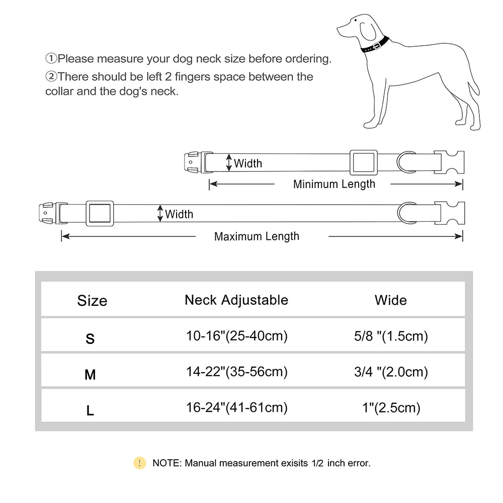 Custom Engraved Dog Collar - Durable Nylon Pet ID Collar