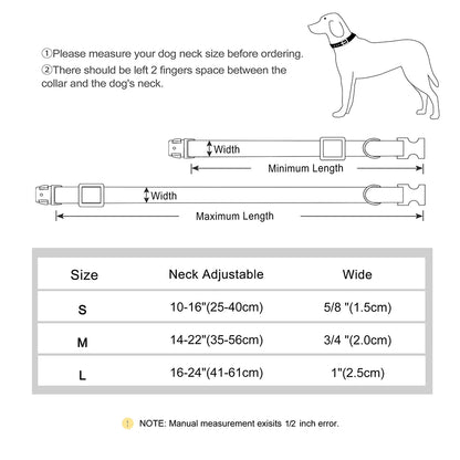 Custom Engraved Dog Collar - Durable Nylon Pet ID Collar