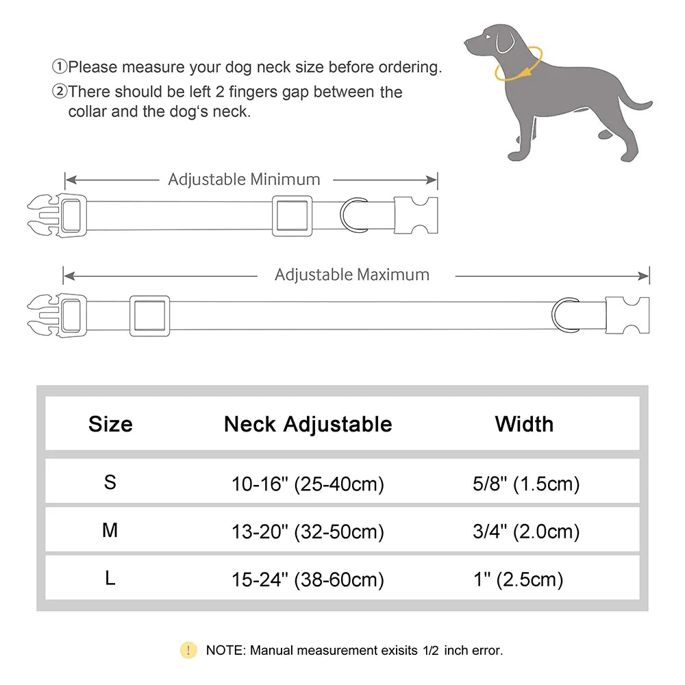 Custom Engraved Dog Collar - Personalized Flower Print Pet ID Collar
