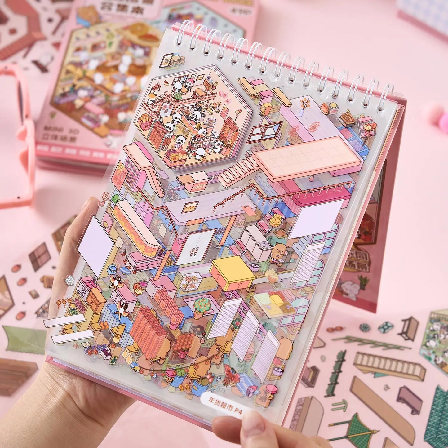 3D Landscape Stickers Pack - 20 Sheets Scene Sticker Book