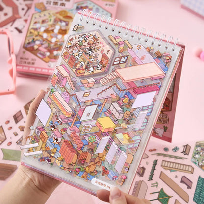 3D Landscape Stickers Pack - 20 Sheets Scene Sticker Book