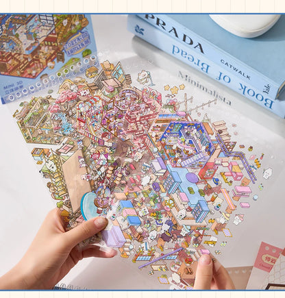 3D Landscape Stickers Pack - 20 Sheets Scene Sticker Book