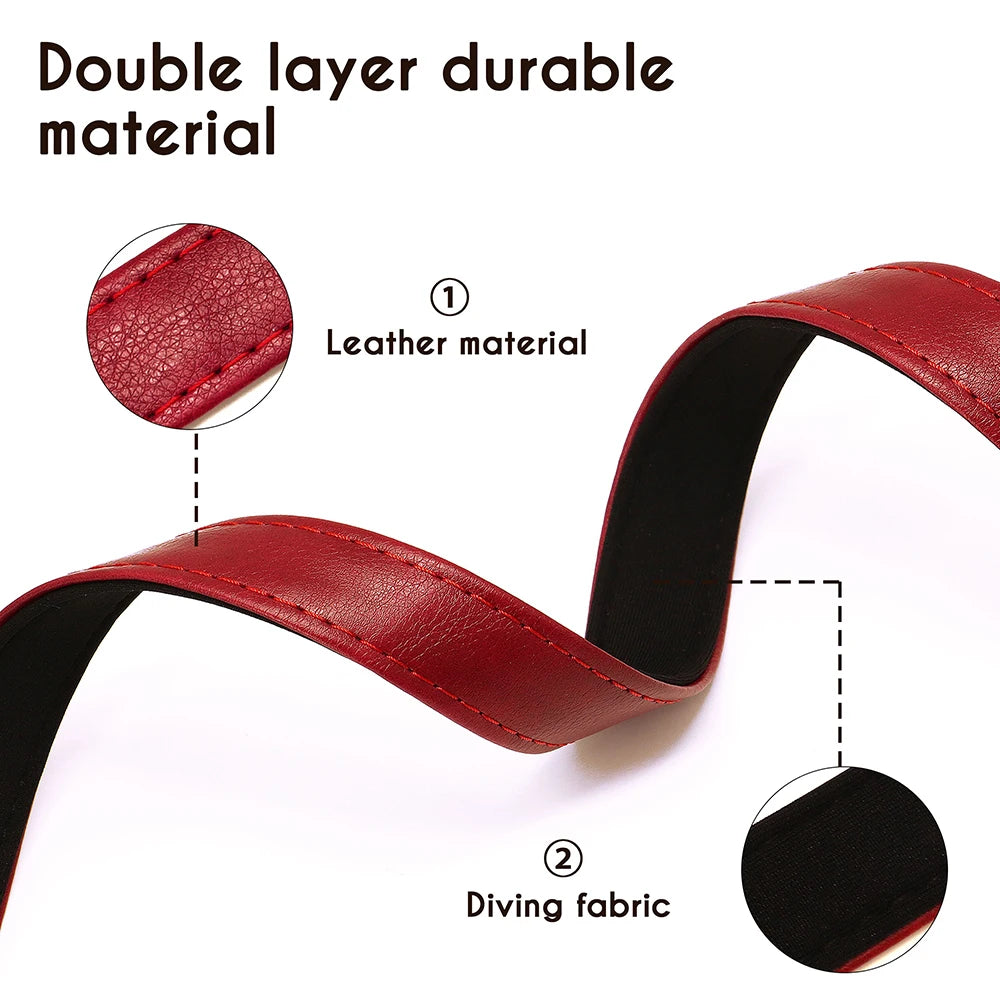 PU Leather Dog Collar Leash Set - Soft Adjustable for Small Dogs