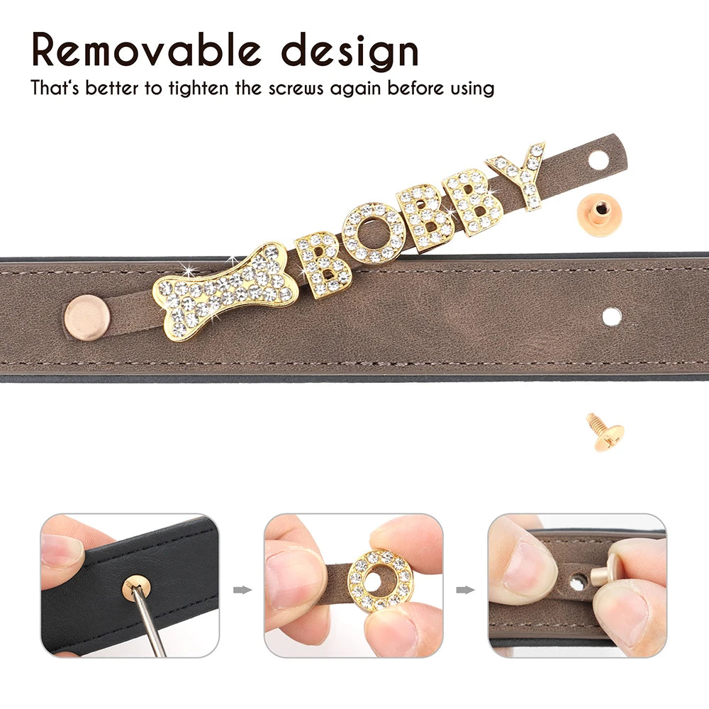 Personalized Soft Dog Collar with Free Rhinestone Charm