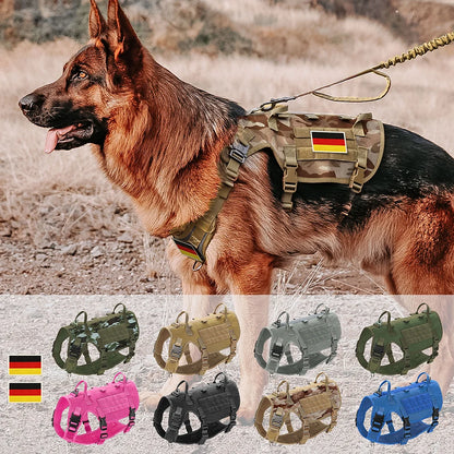 Tactical Dog Harness for Large Dogs - Military Grade Vest