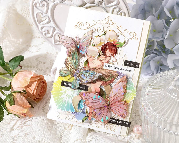 Butterfly Stickers 20pcs - Transparent PET Scrapbook Journaling