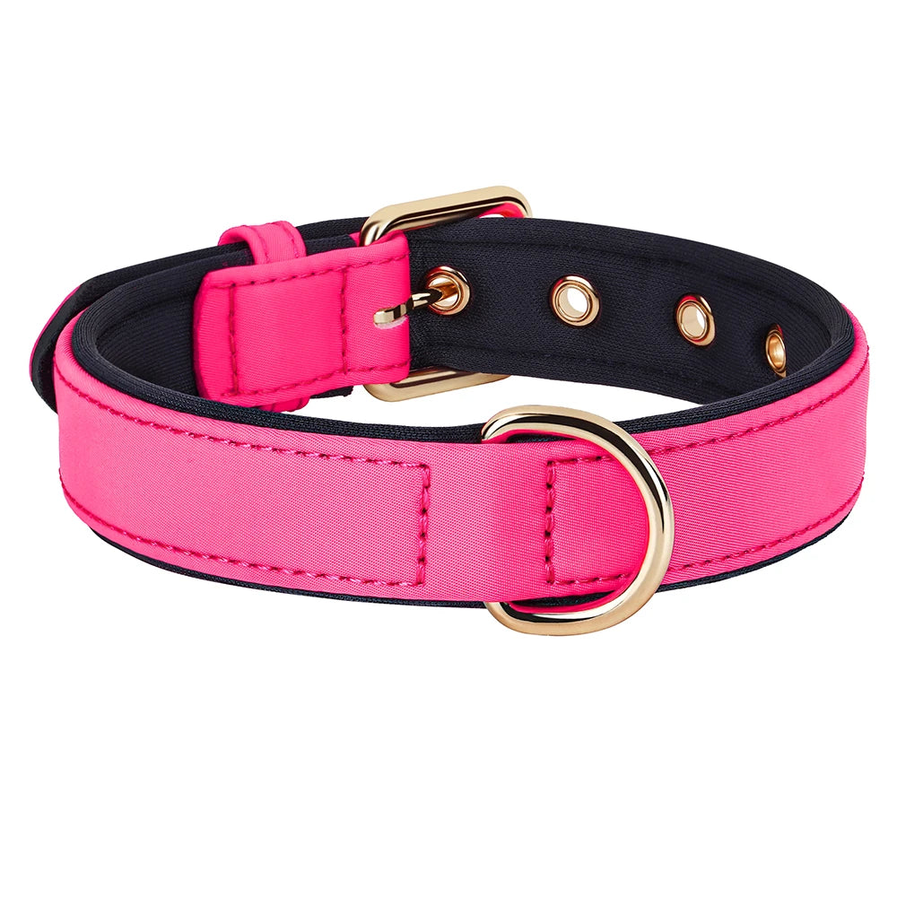 Waterproof Dog Collar - Durable Nylon with Soft Padding Pink