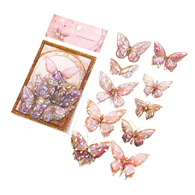 Butterfly Stickers 20pcs - Transparent PET Scrapbook Journaling B