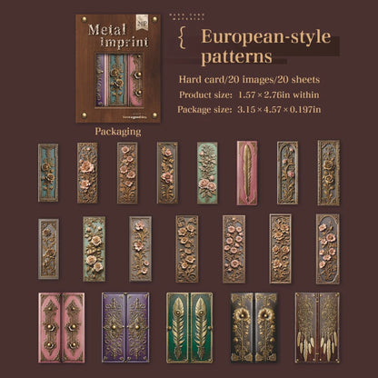 Vintage Relief Tags Stickers - 20pcs Scrapbooking Art Collage E