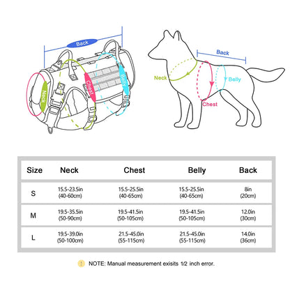 Tactical Dog Harness for Large Dogs - Military Grade Vest
