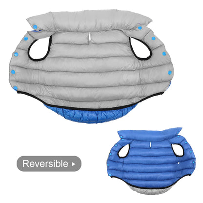 Waterproof Dog Winter Jacket Reversible - 3 Layer Warm Vest Coat