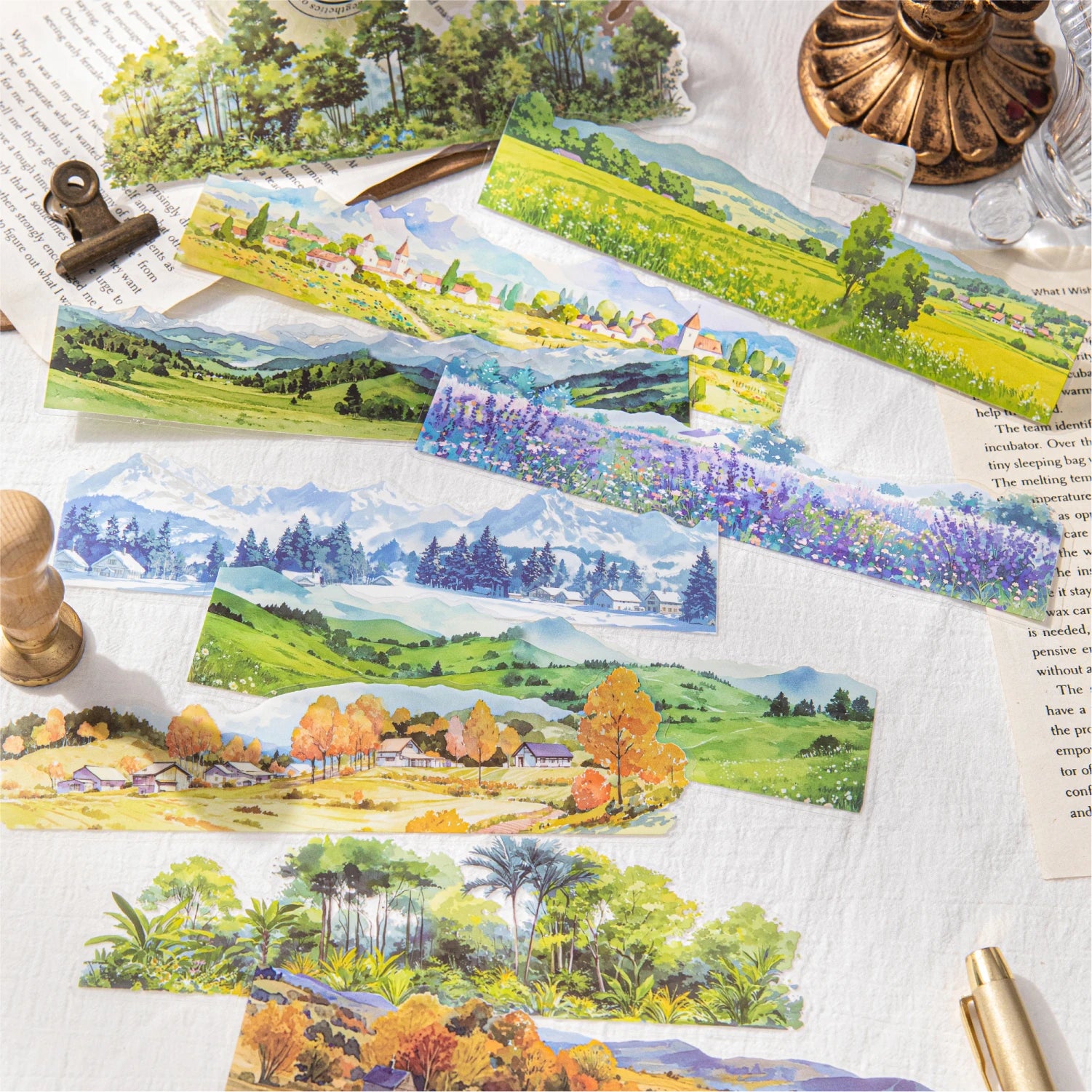 Beautiful Landscape Sticker Pack - Natural Scenery Stickers for Junk Journal & Scrapbooking
