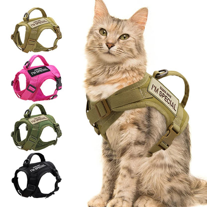 Tactical Cat Harness Vest with Handle - Military Style Nylon