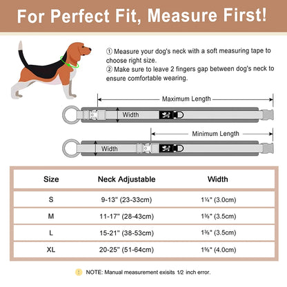 Soft Padded Dog Collar - Adjustable Nylon Pet Collar for Dogs
