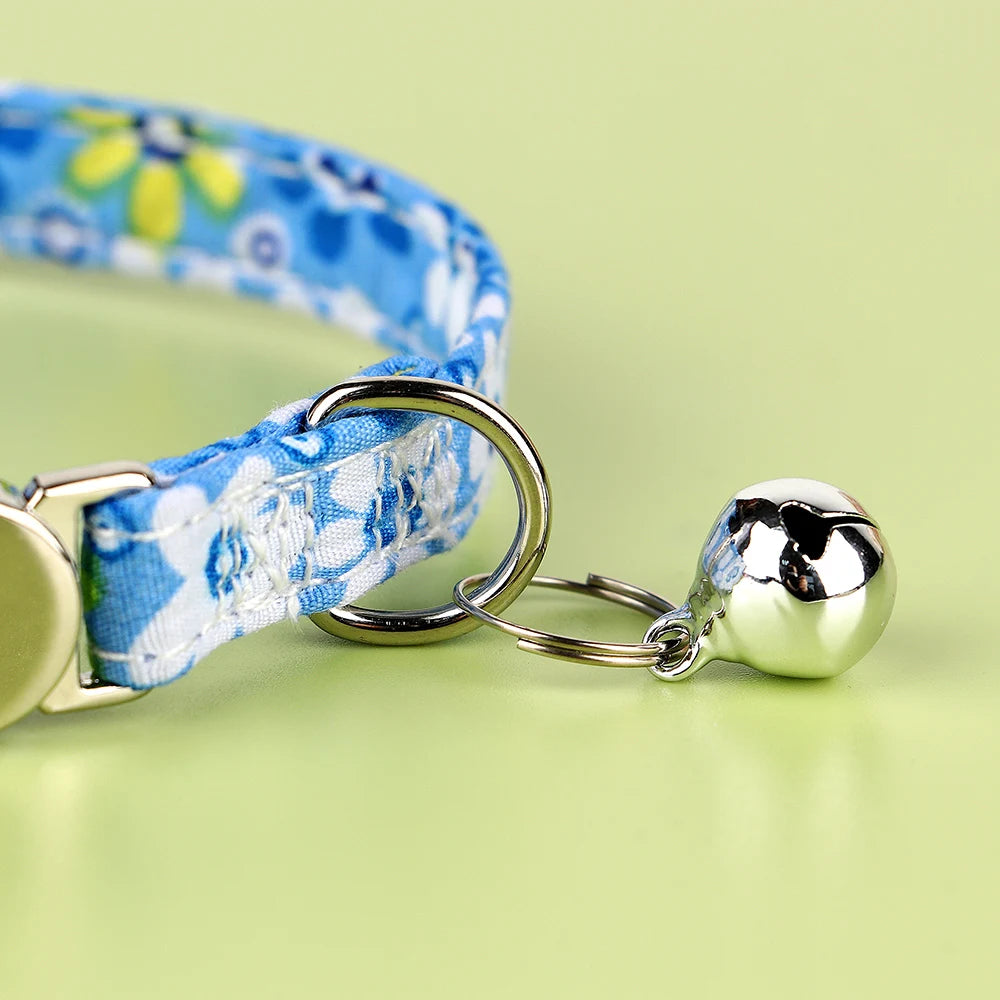 Personalized Cat Collar with Bell - Custom Engraved Breakaway