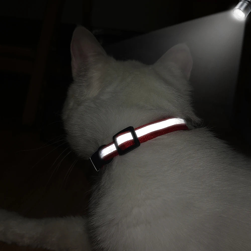 Breakaway Cat Collar with Bell - Reflective Safety Nylon Collar