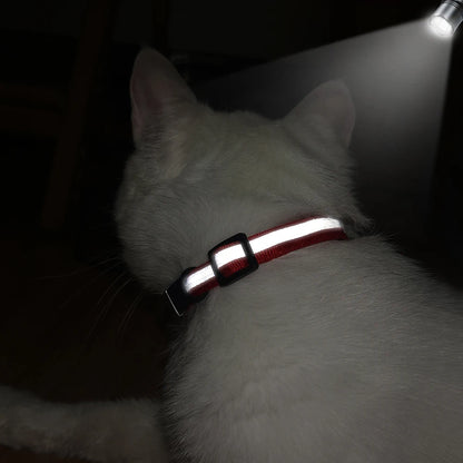 Breakaway Cat Collar with Bell - Reflective Safety Nylon Collar