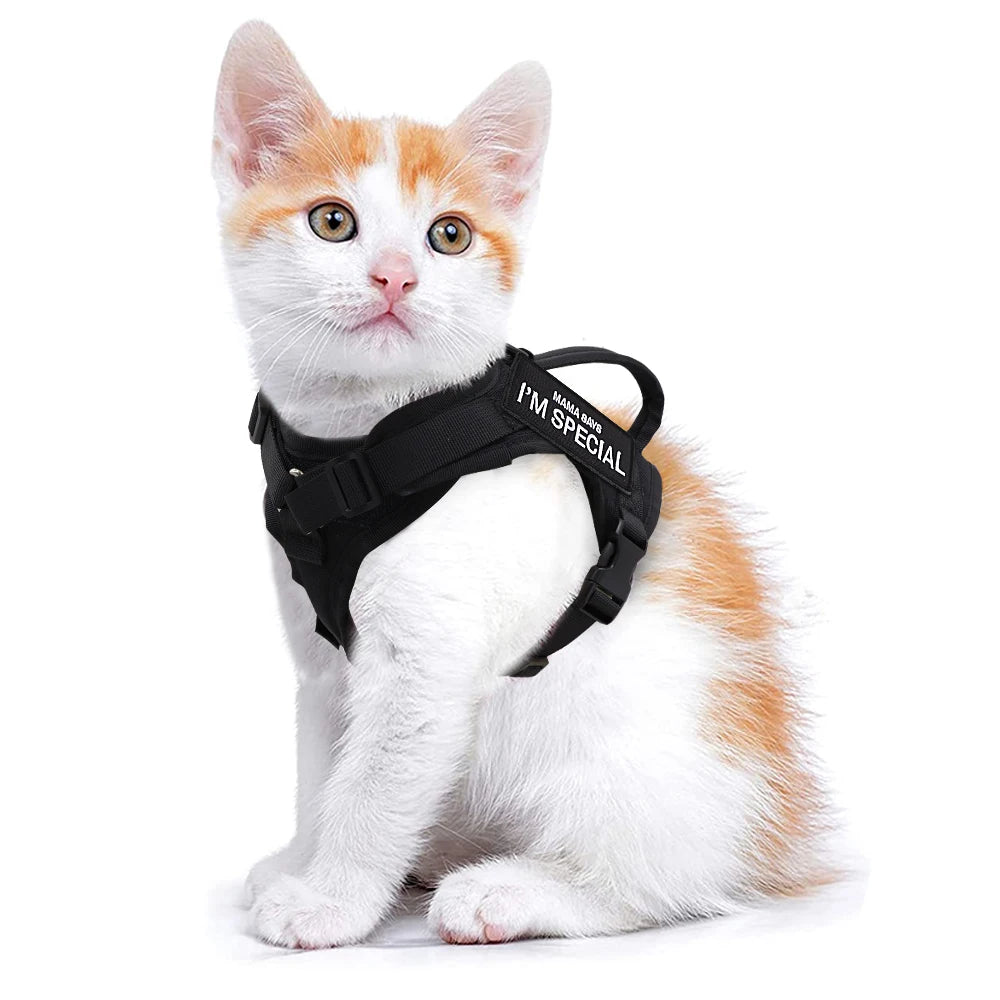 Tactical Cat Harness Vest with Handle - Military Style Nylon