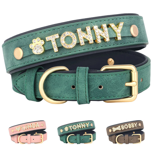 Personalized Soft Dog Collar with Free Rhinestone Charm