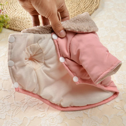 Warm Winter Dog Jacket with Fur Collar - Thick Outdoor Coat