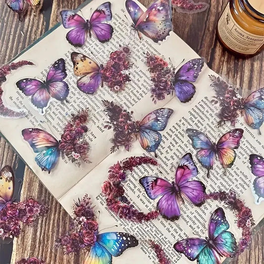 Vintage Butterfly Stickers 30pcs - Decorative Journal Sticker Pack