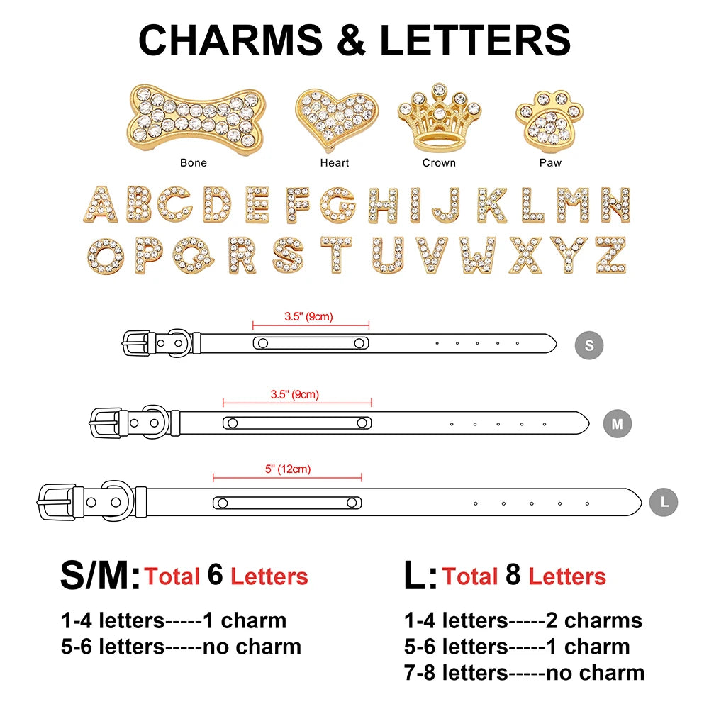Personalized Soft Dog Collar with Free Rhinestone Charm