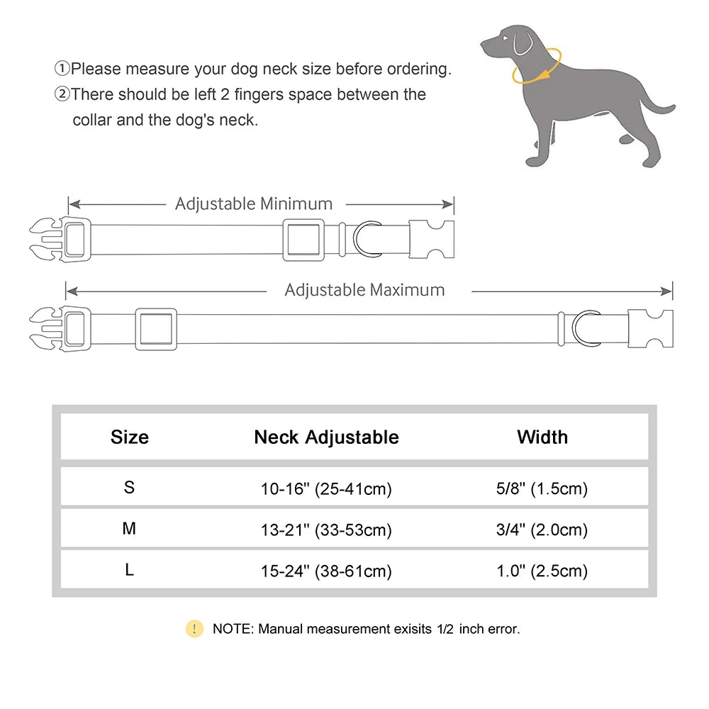 Adjustable Nylon Dog Collar - Cute Spring Summer Pet Necklace